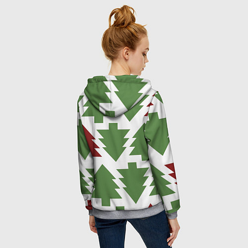 Женская толстовка на молнии Елочный новый год / 3D-Меланж – фото 4