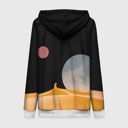 Женская толстовка на молнии Arrakis sandworm Dune / 3D-Белый – фото 2