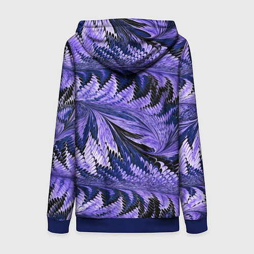 Женская толстовка на молнии Абстрактные перья - жидкость / 3D-Синий – фото 2