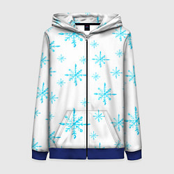 Женская толстовка на молнии Зимний узор из снежинок