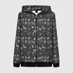 Женская толстовка на молнии Новогодние зимние украшения