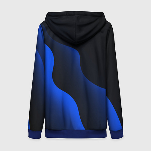 Женская толстовка на молнии Субару - синие волны / 3D-Синий – фото 2