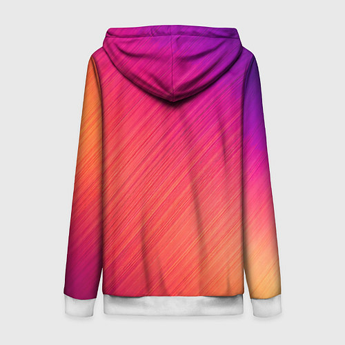 Женская толстовка на молнии Градиент в косую полоску / 3D-Белый – фото 2