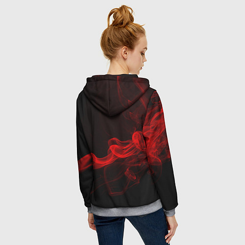 Женская толстовка на молнии Arctic Monkeys - красный дым / 3D-Меланж – фото 4