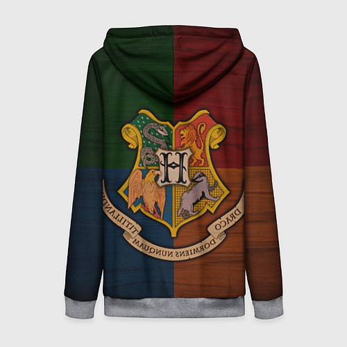 Женская толстовка на молнии Hogwarts emblem / 3D-Меланж – фото 2