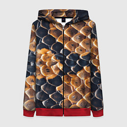 Толстовка на молнии женская Змеиный талисман, цвет: 3D-красный