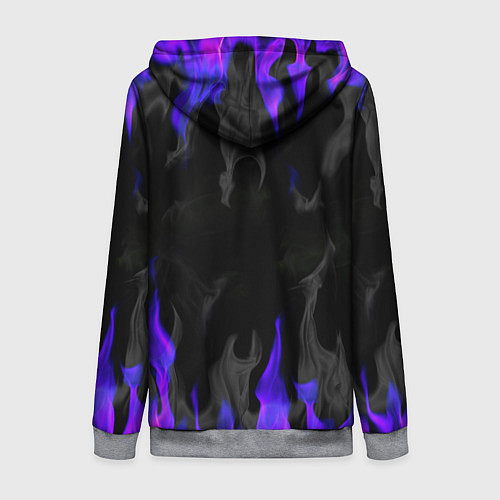 Женская толстовка на молнии Неоновый огонь и дым / 3D-Меланж – фото 2