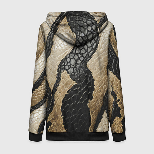 Женская толстовка на молнии В коже рептилии / 3D-Черный – фото 2