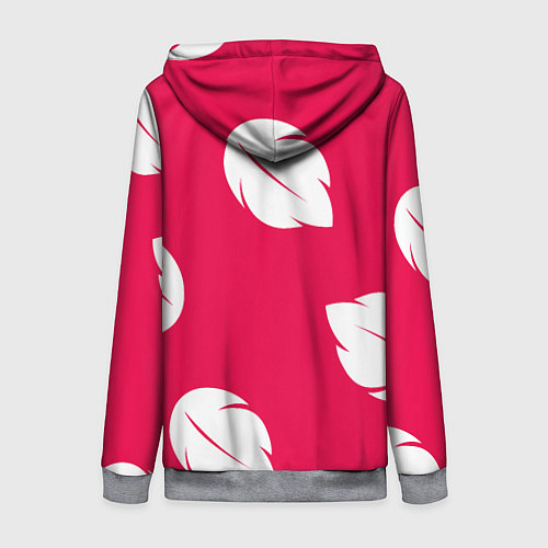 Женская толстовка на молнии Тестура платья Лило с листьями / 3D-Меланж – фото 2