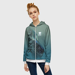 Толстовка на молнии женская Tank 500, цвет: 3D-белый — фото 2