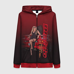 Толстовка на молнии женская Lamborghini Diablo, цвет: 3D-красный