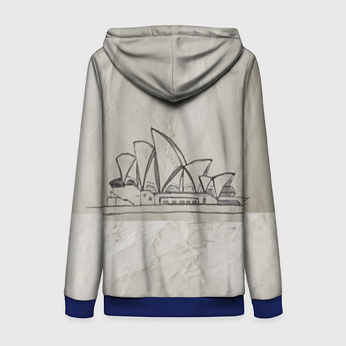 Женская толстовка на молнии Сидней / 3D-Синий – фото 2