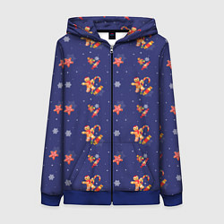 Женская толстовка на молнии Сладости и снег