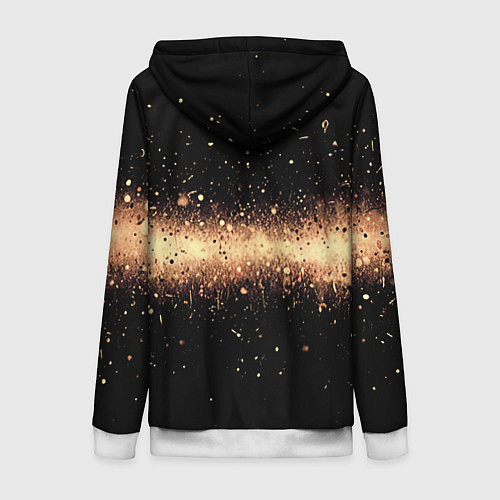 Женская толстовка на молнии Огненные искры на черном / 3D-Белый – фото 2