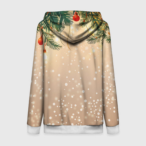 Женская толстовка на молнии Веселая змея 2025 / 3D-Белый – фото 2