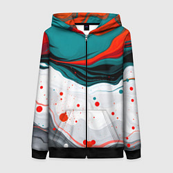 Женская толстовка на молнии Эбру красочная абстракция