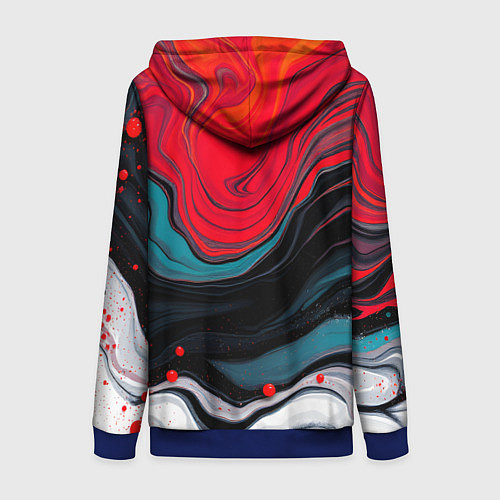 Женская толстовка на молнии Абстракция эбру / 3D-Синий – фото 2