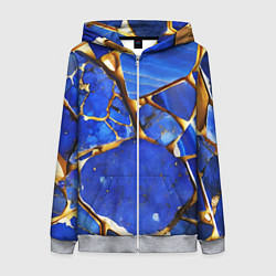 Женская толстовка на молнии A gold mineral in a blue stone