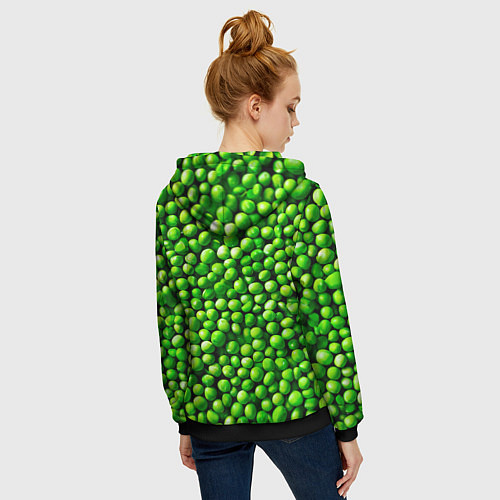 Женская толстовка на молнии Горошек / 3D-Черный – фото 4