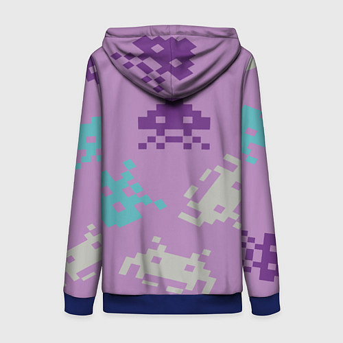 Женская толстовка на молнии Пиксели / 3D-Синий – фото 2
