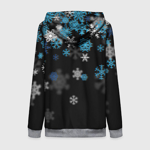 Женская толстовка на молнии Снежинки объемные / 3D-Меланж – фото 2