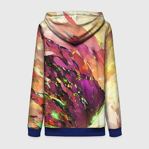 Женская толстовка на молнии Красно-жёлтая абстракция / 3D-Синий – фото 2