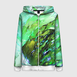 Женская толстовка на молнии Зелёная абстракция