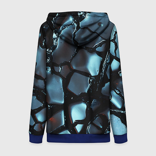 Женская толстовка на молнии The liquid substance is grey / 3D-Синий – фото 2