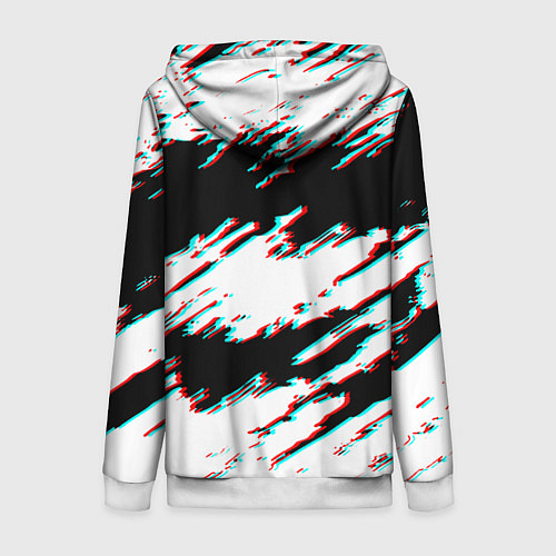 Женская толстовка на молнии Nasa glitch color / 3D-Белый – фото 2