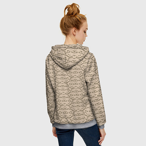 Женская толстовка на молнии Виньетка / 3D-Меланж – фото 4