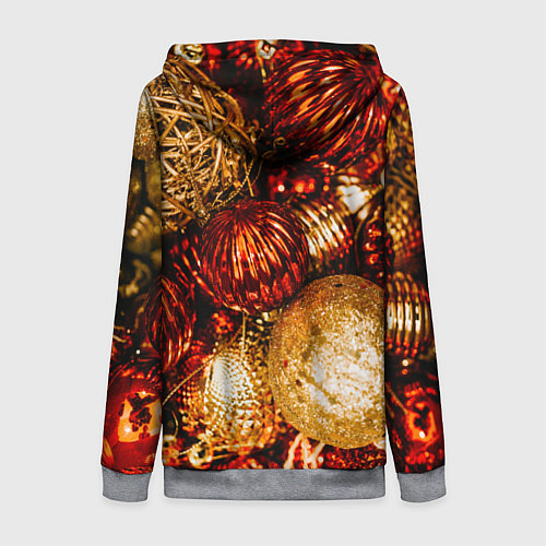 Женская толстовка на молнии Новогоднее ёлочное украшение / 3D-Меланж – фото 2