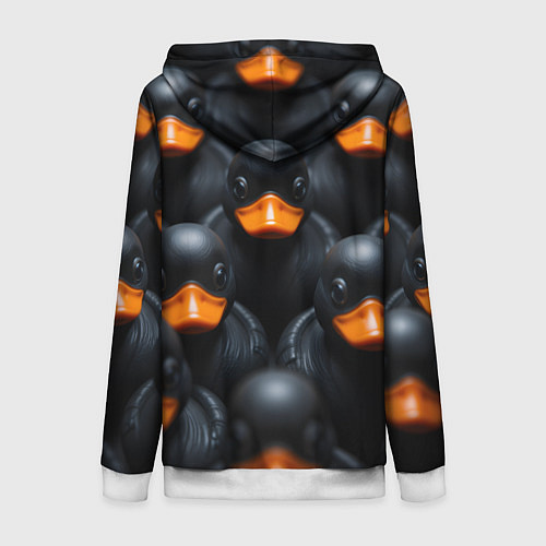 Женская толстовка на молнии Черные уточки / 3D-Белый – фото 2