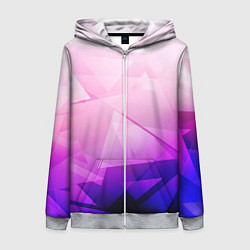 Женская толстовка на молнии Неоновая геометрия осколки
