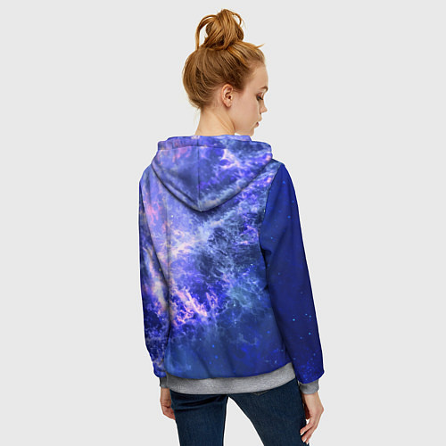 Женская толстовка на молнии Homer Simpson is a brave astronaut / 3D-Меланж – фото 4