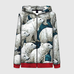 Женская толстовка на молнии Свора белых медведей