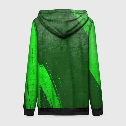 Женская толстовка на молнии Citroen - green gradient вертикально / 3D-Черный – фото 2