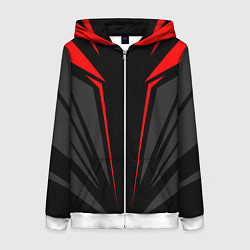 Толстовка на молнии женская Sport uniform - red, цвет: 3D-белый