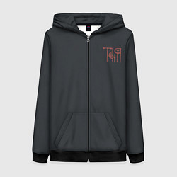 Женская толстовка на молнии Вязью Татьяна - красная надпись