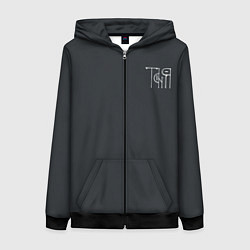 Женская толстовка на молнии Таня вязью - белая надпись