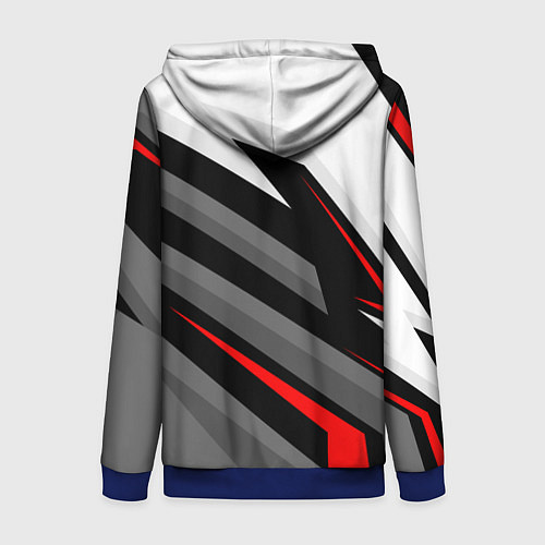Женская толстовка на молнии Toyota - белый и красный / 3D-Синий – фото 2
