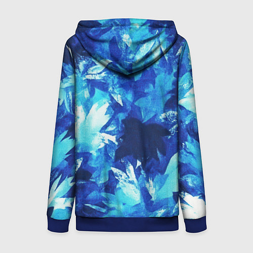 Женская толстовка на молнии Синий узорный камуфляж / 3D-Синий – фото 2
