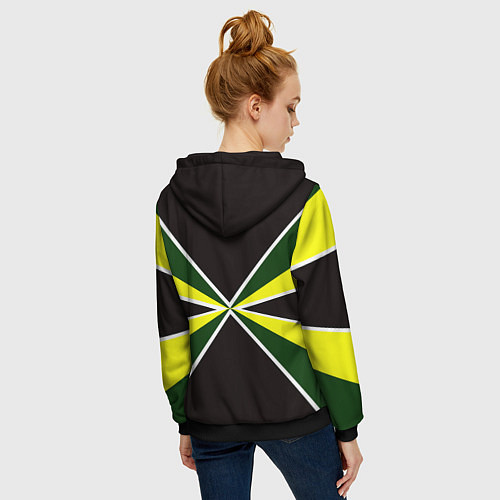 Женская толстовка на молнии Мотострелковые войска: шеврон без текста / 3D-Черный – фото 4