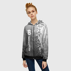 Толстовка на молнии женская Beastars - grey gradient по-вертикали, цвет: 3D-черный — фото 2
