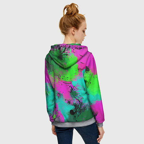 Женская толстовка на молнии Color impression - abstraction / 3D-Меланж – фото 4