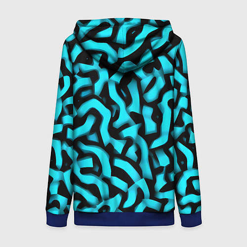 Женская толстовка на молнии Бирюзовая абстракция / 3D-Синий – фото 2