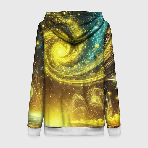 Женская толстовка на молнии Sonic and Shadow battle in space - movie / 3D-Белый – фото 2