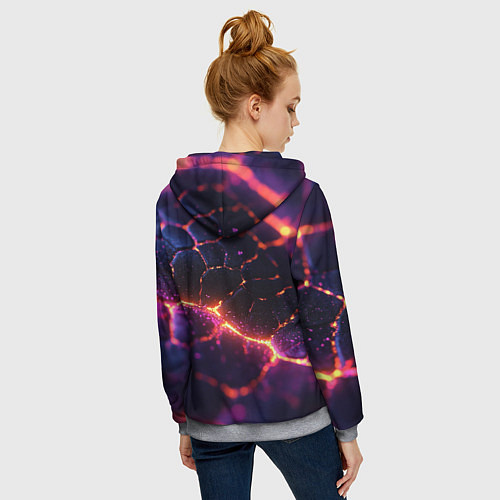 Женская толстовка на молнии Текстура вулкана / 3D-Меланж – фото 4