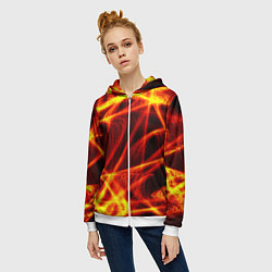Толстовка на молнии женская Огненный трек, цвет: 3D-белый — фото 2