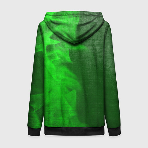 Женская толстовка на молнии Dead Space - green gradient по-вертикали / 3D-Черный – фото 2