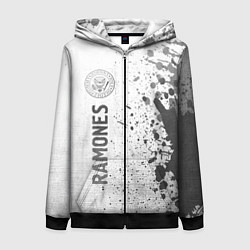 Толстовка на молнии женская Ramones - white gradient по-вертикали, цвет: 3D-черный